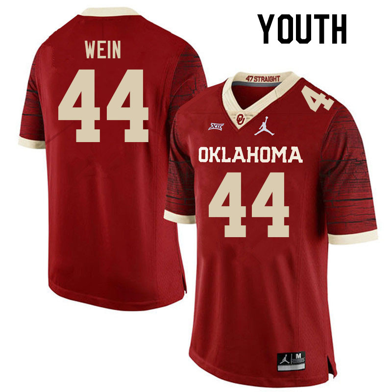 Youth #44 Taylor Wein Oklahoma Sooners College Football Jerseys Stitched-Retro